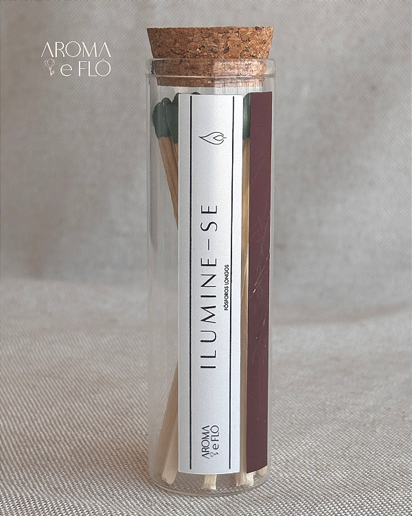 Fósforos Longos em Frasco de Vidro Reutilizável - ILUMINE-SE