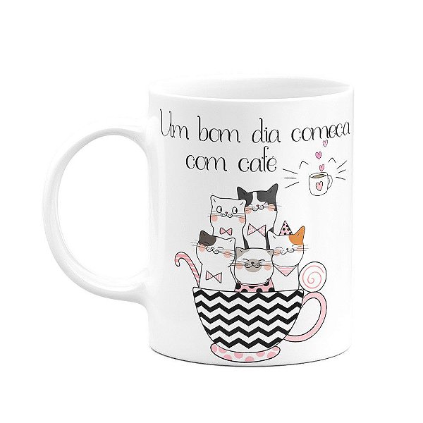 Caneca Gato - Bom dia com café e meow