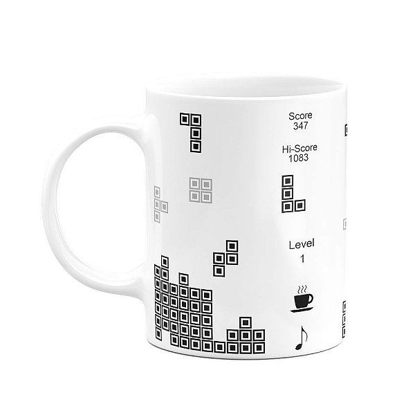 Caneca Gamer Tetris - Branca