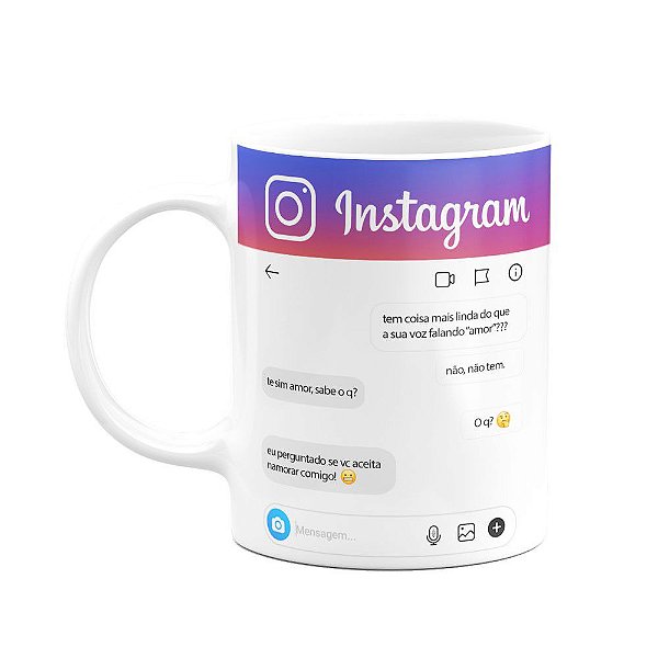 Caneca Instagram personalizável - Branca