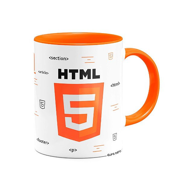 Caneca Dev HTML 5 - B-orange