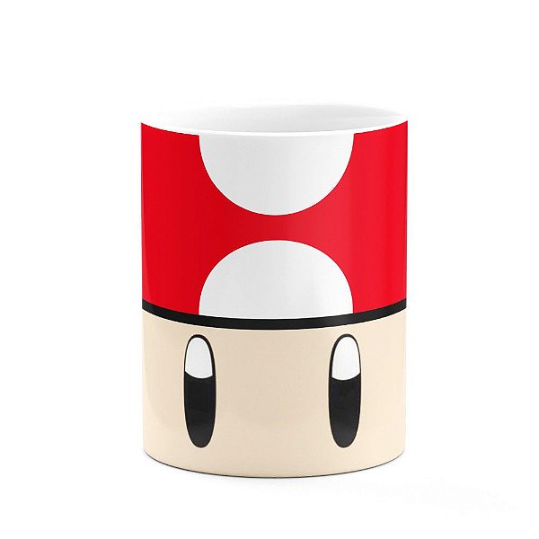 Caneca Gamer Cogumelo vermelho Grow Up