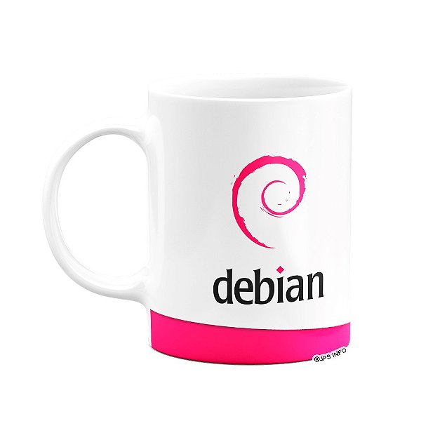 Caneca Geek Debian Linux - Branca