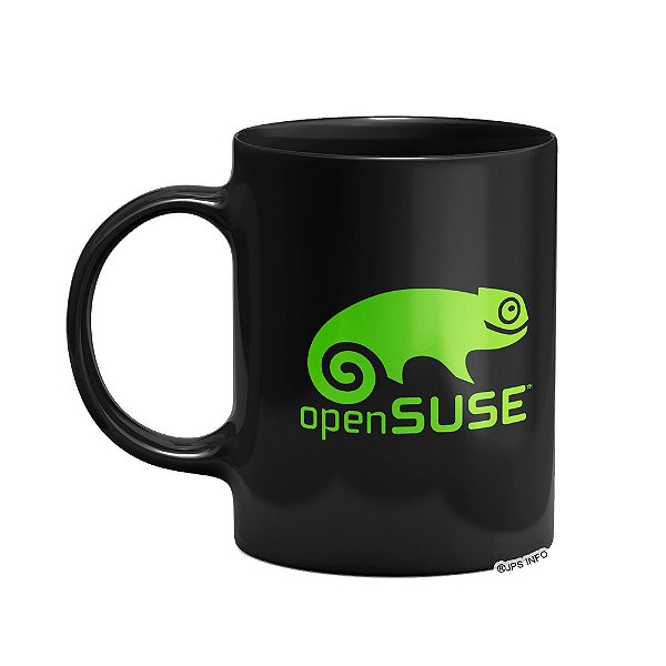 Caneca OpenSUSE Linux Preta