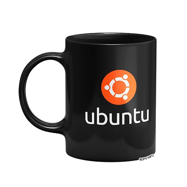 Caneca Ubuntu Linux Preta