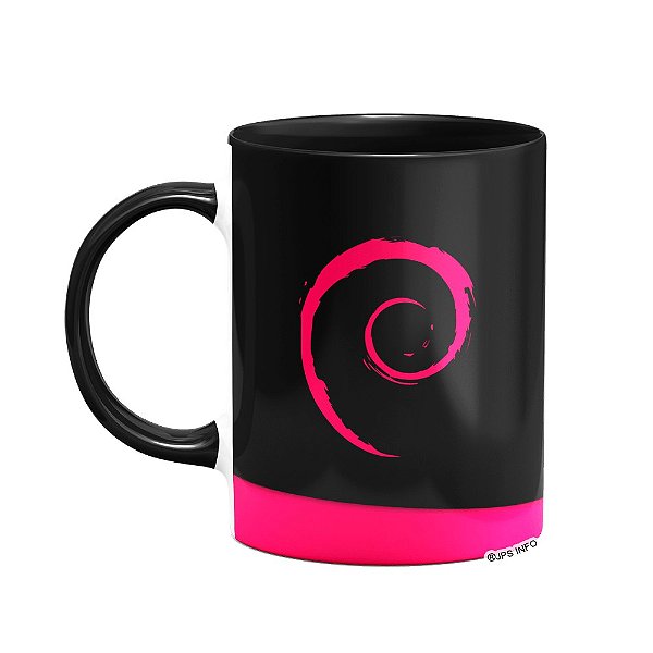Caneca Geek Debian Linux B-black