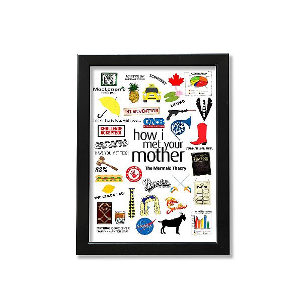 Quadro A4 - Icons Moments How I Met Your Mother Light moldura preta