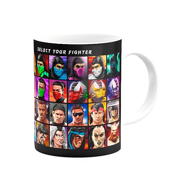 Caneca Gamer - Mortal Kombat Fighter select