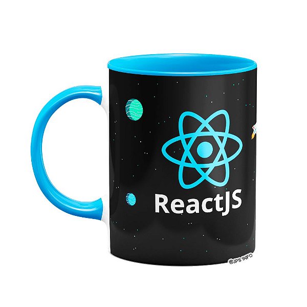 Caneca Dev React JS - Dark B-blue