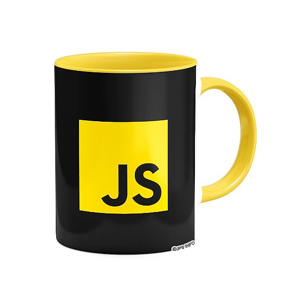 Caneca Dev JS JavaScript - Dark B-yellow