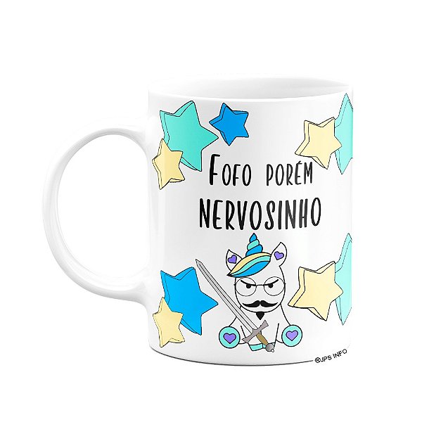 Caneca Divertida - Fofo porém nervosinho! Unicórnio