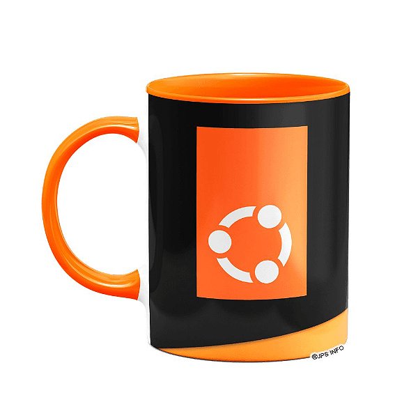 Caneca Linux B-Orange Dark - Ubuntu 2022