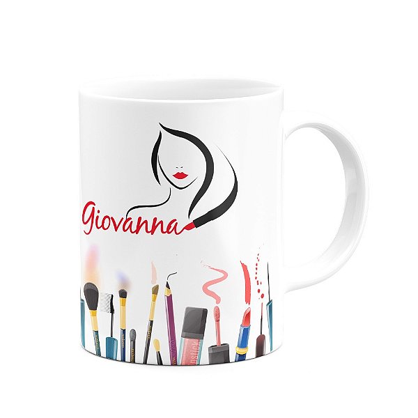 Caneca branca Maquiadora com nome