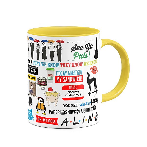 Caneca Friends Icons Moments B-Yellow com nome