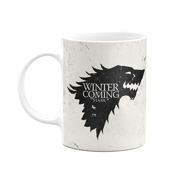 Caneca Games Of Trones Winter Is Coming Stark - com nome