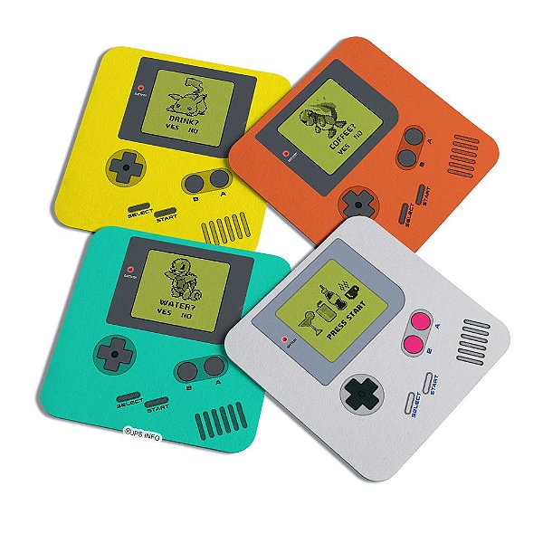 Porta copos Gamer - Game Boy com 4 peças