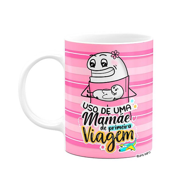 Caneca Flork Mães - de Primeira viagem - Branca