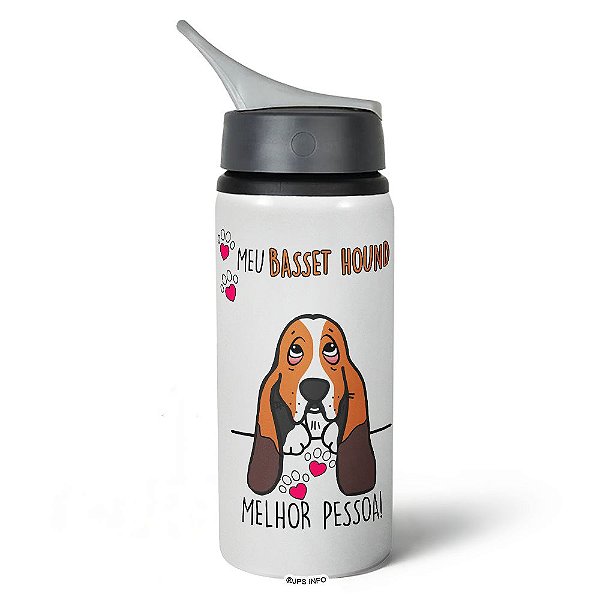 Garrafa Squeeze NK Dog - Meu Basset hound, melhor pessoa!