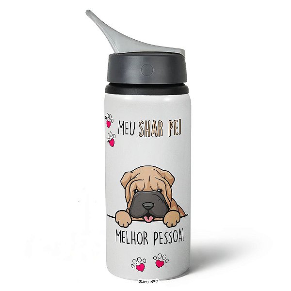 Garrafa Squeeze NK - Meu Shar pei, melhor pessoa!