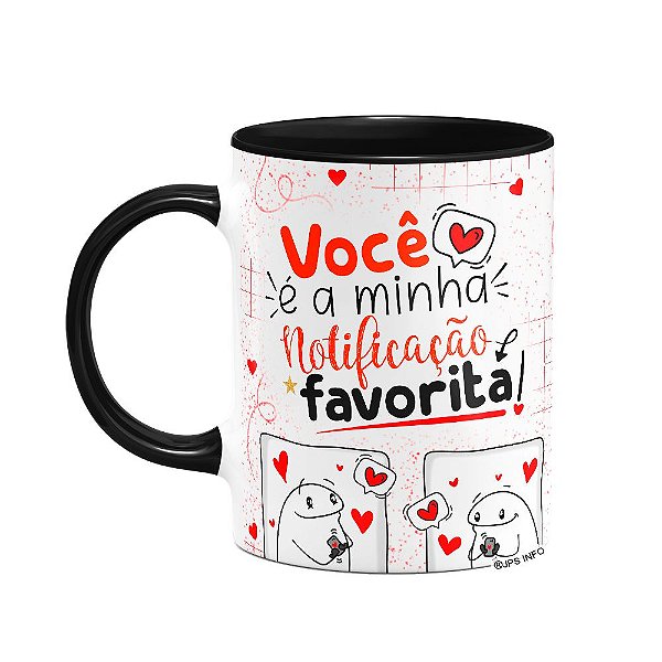 Caneca Flork Namorados - Minha notificação favorita! B-black