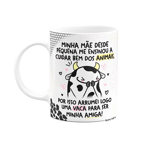 Caneca Flork Amigas  - Sempre cuidei bem dos animais!