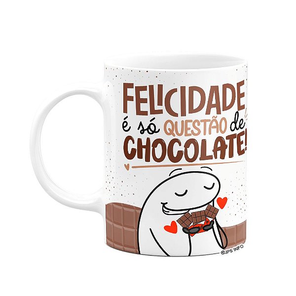 Caneca Divertida Flork - Felicidade é questão de chocolate!