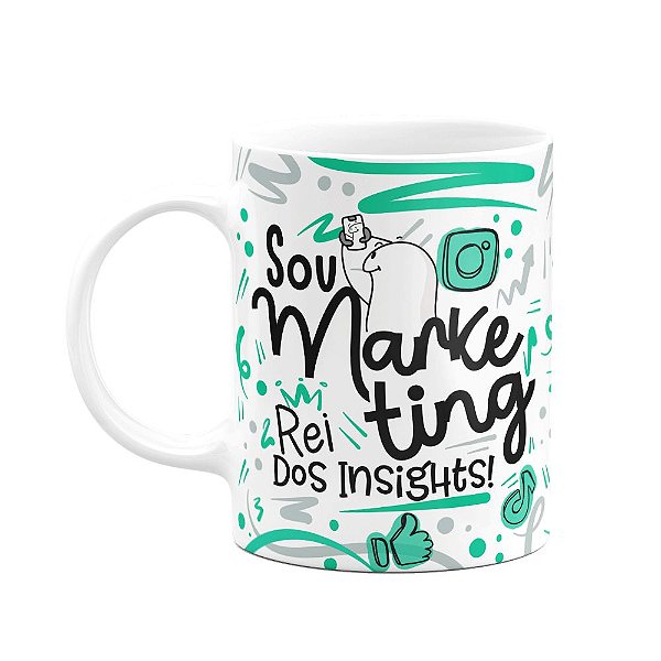 Caneca Flork Profissões - Sou Marketing rei dos insights