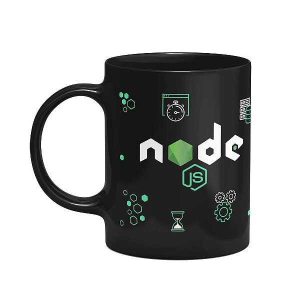 Caneca Dev - New Mug Node JS - preta (Saldo)