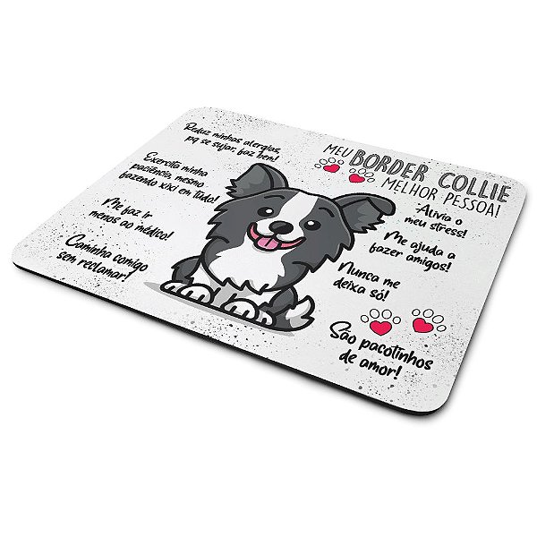 Mouse Pad Dog - Meu Border Collie puppy, melhor pessoa!