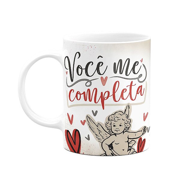 Caneca Namorados Cupid love - Você me completa