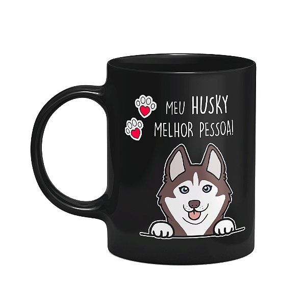 Caneca Dog - Meu Husky siberiano, melhor pessoa! M3 - preta