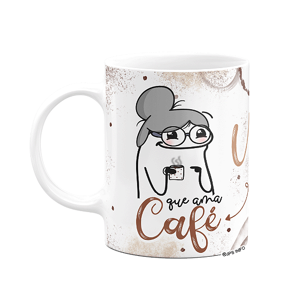 Caneca Flork Avós - Vovó que ama café - branca 325ml