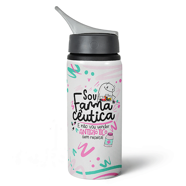 Garrafa Squeeze NK Flork Profissões - Sou Farmacêutica