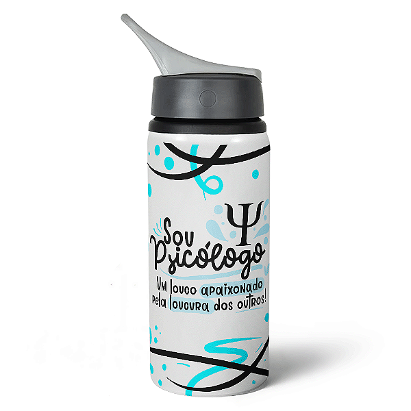 Garrafa Squeeze NK Profissões - Sou Psicólogo 600ml