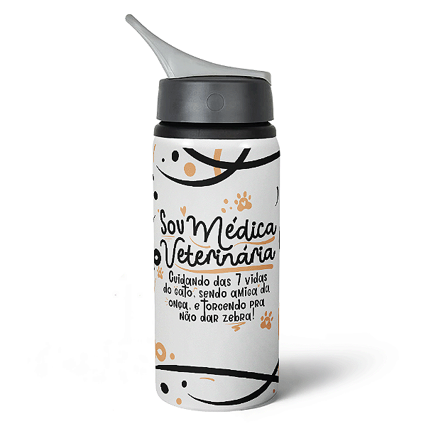 Garrafa Squeeze NK Profissões - Sou Veterinária 600ml