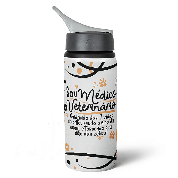 Garrafa Squeeze NK Profissões - Sou Veterinário 600ml
