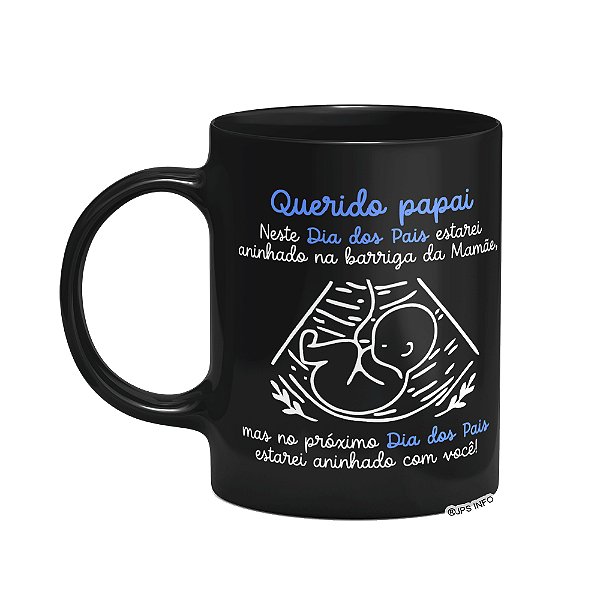 Caneca Dia dos Pais - Querido futuro papai de menino - Preta