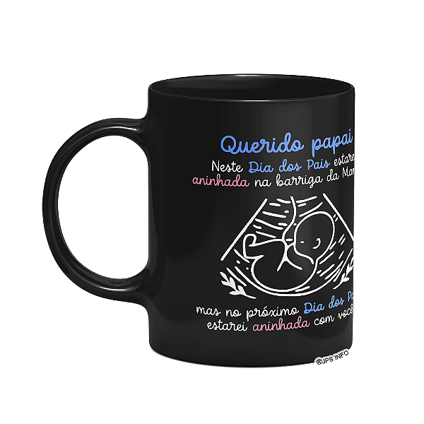 Caneca Dia dos Pais - Querido futuro papai de menina - Preta