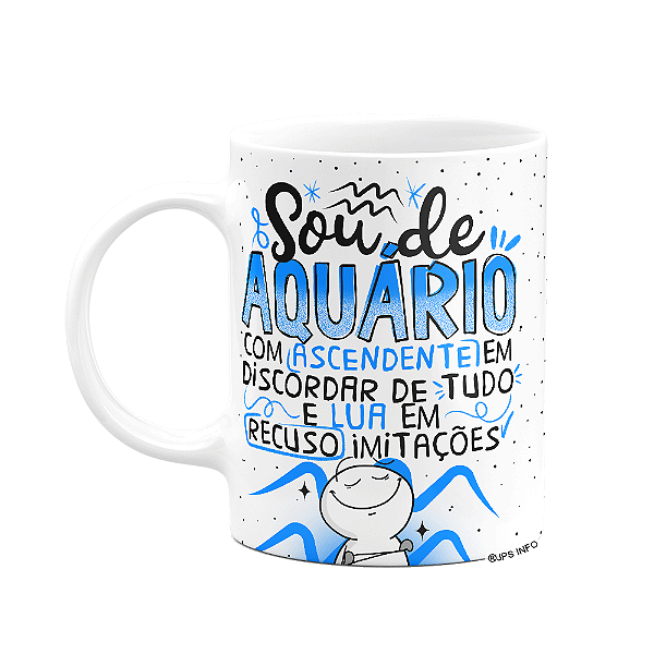 Caneca Funny Signos - Sou de Aquário - 325ml branca