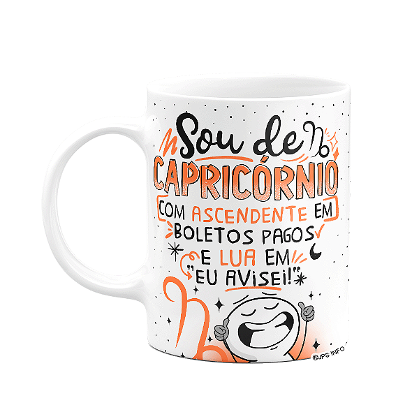 Caneca Funny Signos - Sou de Capricórnio - 325ml branca
