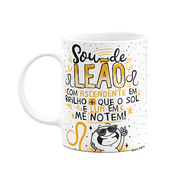 Caneca Funny Signos - Sou de Leão - 325ml branca