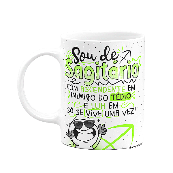 Caneca Funny Signos - Sou de Sagitário - 325ml branca