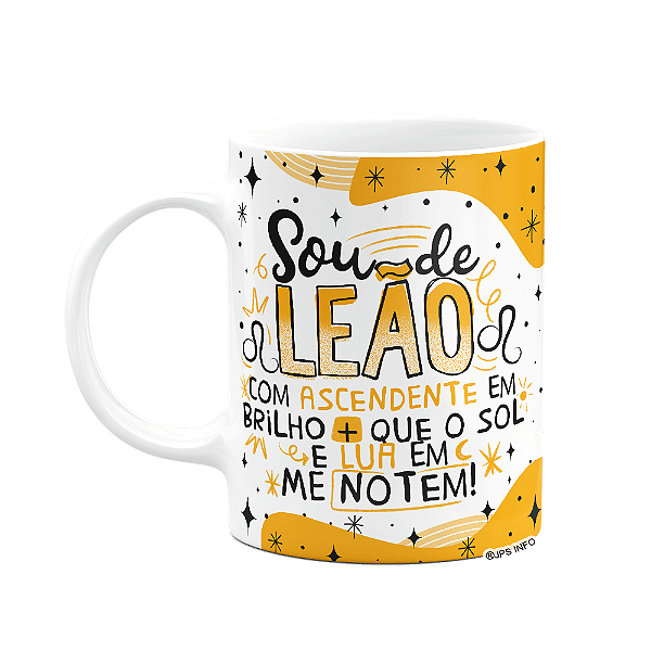 Caneca Divertida Signos - Sou de Leão - 325ml branca