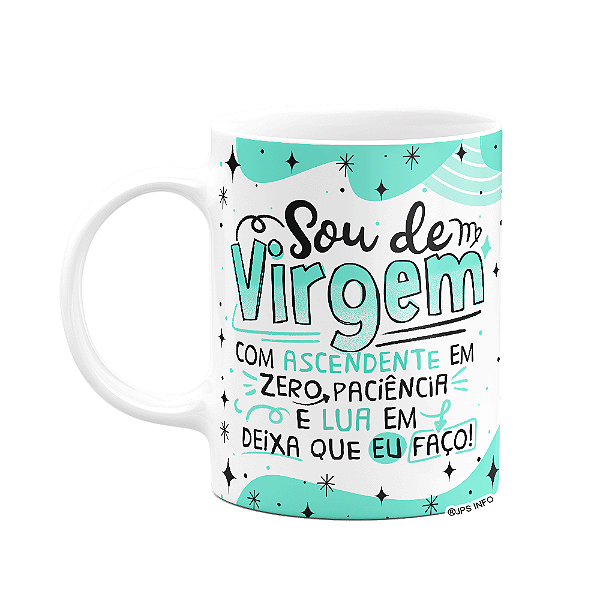 Caneca Divertida Signos - Sou de Virgem - 325ml branca