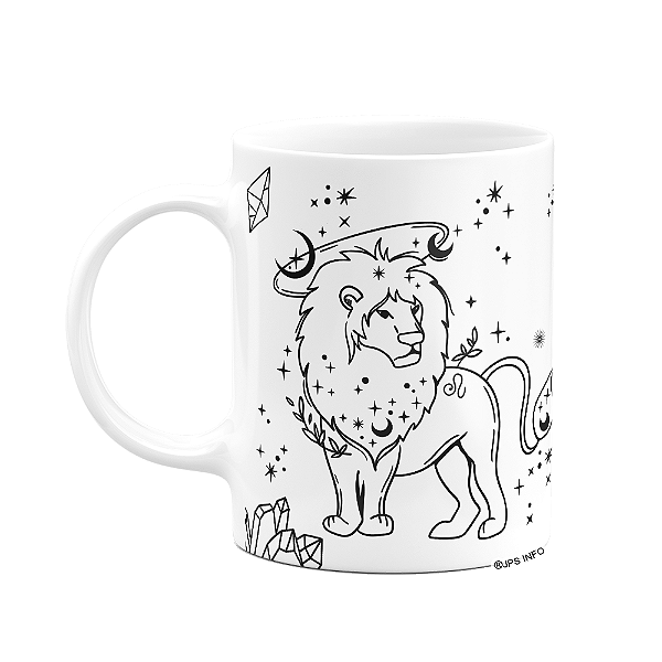 Caneca dos Signos - Signo de Leão - 325ml branca