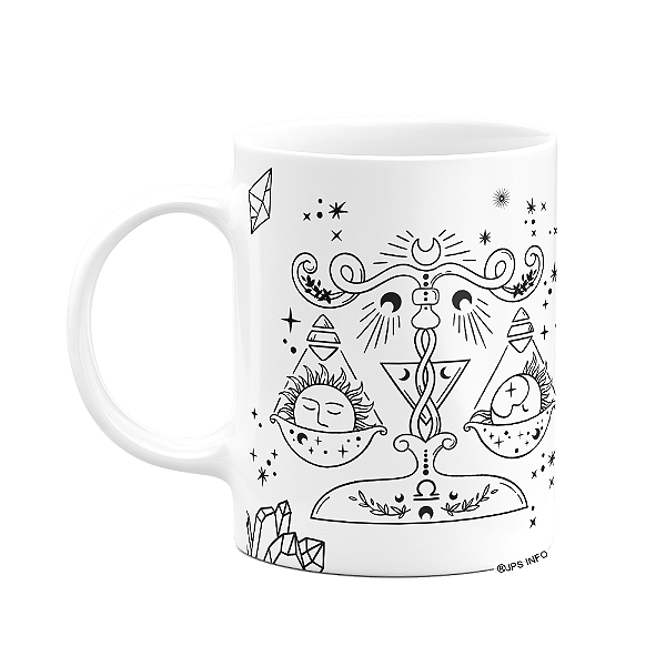 Caneca dos Signos - Signo de Libra - 325ml branca