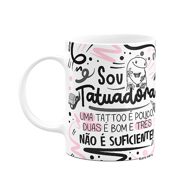 Caneca Flork Profissões - Sou Tatuadora - 325ml branca