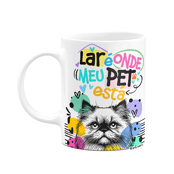 Caneca - Lar é onde meu pet está - Gato Persa