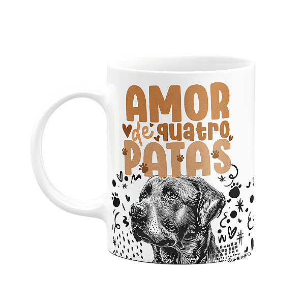 Caneca - Amor de quatro patas - Cachorro Labrador
