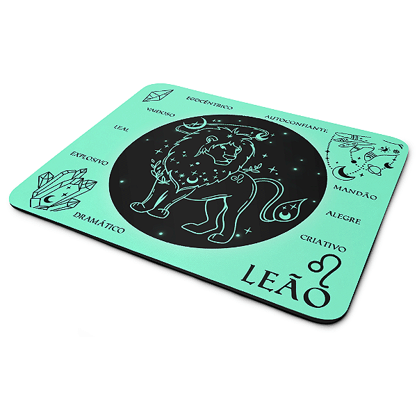 Mouse Pad Signos - Leão - Light Green 22x18